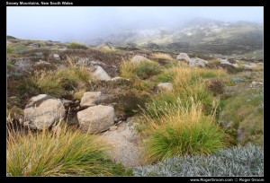 Snowy Mountains from above Thredbo with Mist